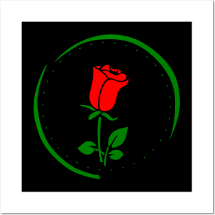 Red Rose flower Posters and Art